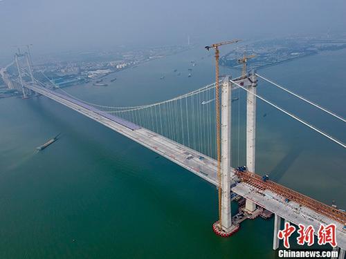 資料圖：建設(shè)中的虎門二橋。<a target='_blank' ><p  align=