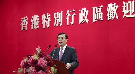 張德江參加香港社會(huì)各界歡迎晚宴并發(fā)表講話