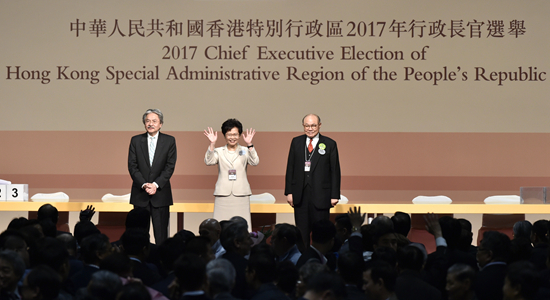 林鄭月娥當(dāng)選為香港特區(qū)第五任行政長(zhǎng)官人選