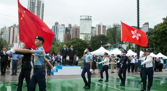 陳冬主禮香港青少年制服團(tuán)體慶祝香港特區(qū)成立20周年大巡游活動(dòng)