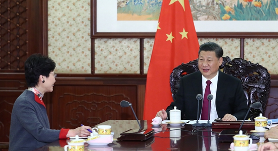 習(xí)近平會(huì)見來(lái)京述職的林鄭月娥
